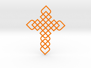 Knots Cross in Orange Smooth Versatile Plastic