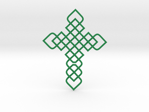 Knots Cross in Green Smooth Versatile Plastic