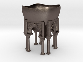 Arches planter in Polished Bronzed-Silver Steel