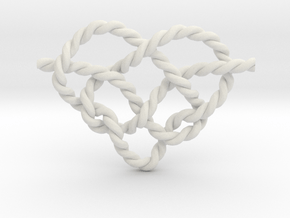 Heart Knot in White Natural Versatile Plastic