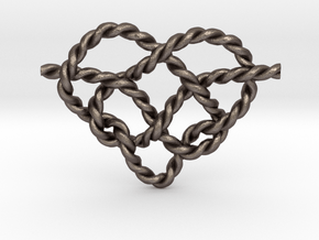 Heart Knot in Polished Bronzed-Silver Steel
