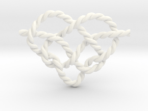 Heart Knot in White Smooth Versatile Plastic