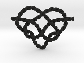 Heart Knot in Black Smooth Versatile Plastic