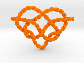 Heart Knot in Orange Smooth Versatile Plastic