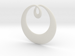 Curve Pendant in White Natural Versatile Plastic
