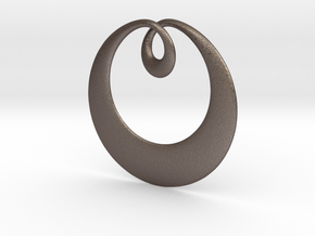 Curve Pendant in Polished Bronzed-Silver Steel