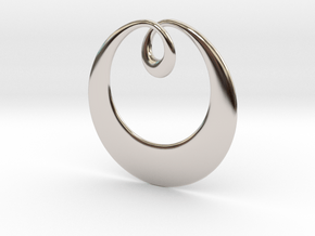 Curve Pendant in Rhodium Plated Brass