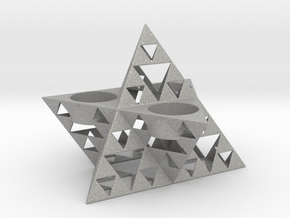 Truncated Sierpinski Merkaba Triple Tealight Holde in Aluminum