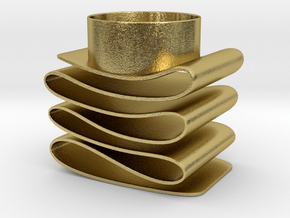 Folded Tealight Holder in Natural Brass