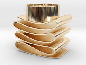 Folded Tealight Holder in 14k Gold Plated Brass