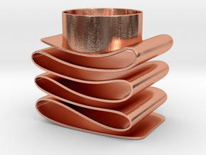 Folded Tealight Holder in Natural Copper