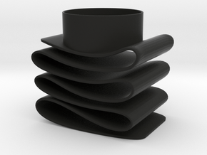 Folded Tealight Holder in Black Smooth Versatile Plastic