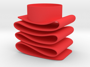 Folded Tealight Holder in Red Smooth Versatile Plastic