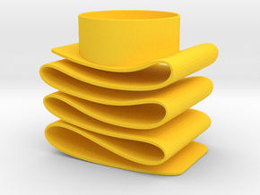 Folded Tealight Holder in Yellow Smooth Versatile Plastic