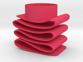 Folded Tealight Holder in Pink Smooth Versatile Plastic
