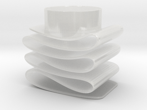 Folded Tealight Holder in Clear Ultra Fine Detail Plastic
