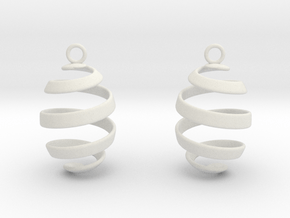 Ribbon Earrings in White Natural Versatile Plastic