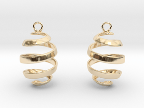 Ribbon Earrings in 14k Gold Plated Brass