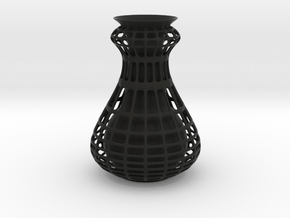 Cagy Vase in Black Smooth Versatile Plastic