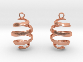 Ribbon Earrings in Natural Copper