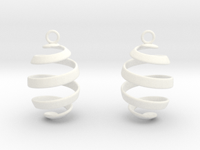 Ribbon Earrings in White Smooth Versatile Plastic