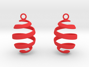 Ribbon Earrings in Red Smooth Versatile Plastic
