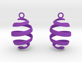 Ribbon Earrings in Purple Smooth Versatile Plastic