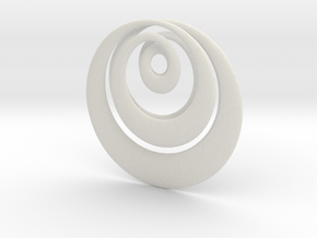 Curves Pendant in White Natural Versatile Plastic