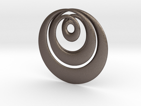 Curves Pendant in Polished Bronzed-Silver Steel