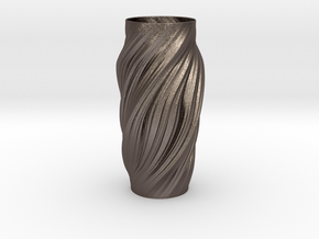 Sunday Fractal Vase in Polished Bronzed-Silver Steel