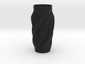 Sunday Fractal Vase in Black Smooth Versatile Plastic