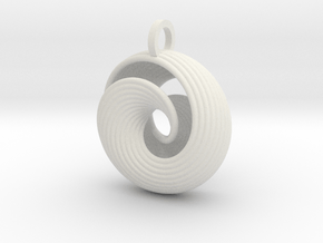 Mobius Pendant Redux in White Natural Versatile Plastic