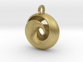 Mobius Pendant Redux in Natural Brass