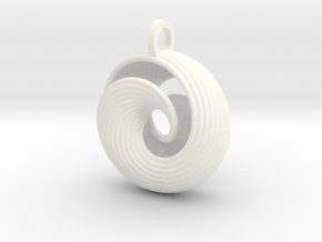 Mobius Pendant Redux in White Smooth Versatile Plastic