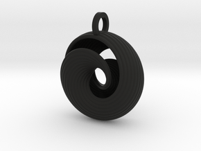 Mobius Pendant Redux in Black Smooth Versatile Plastic