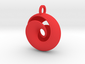 Mobius Pendant Redux in Red Smooth Versatile Plastic
