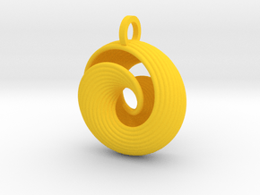 Mobius Pendant Redux in Yellow Smooth Versatile Plastic