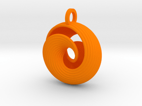 Mobius Pendant Redux in Orange Smooth Versatile Plastic