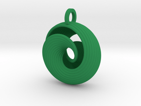 Mobius Pendant Redux in Green Smooth Versatile Plastic