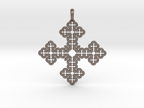 Koch Cross in Polished Bronzed-Silver Steel