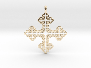 Koch Cross in 14k Gold Plated Brass