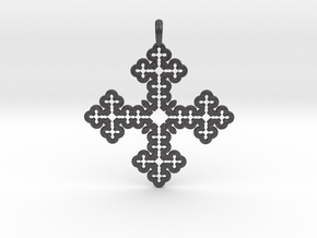 Koch Cross in Dark Gray PA12 Glass Beads