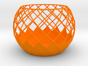 Tealight Holder in Orange Smooth Versatile Plastic