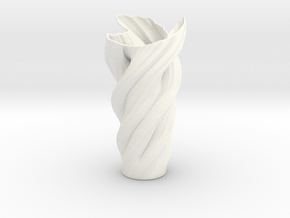 Tuesday Fractal Vase in White Smooth Versatile Plastic