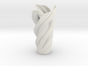Tuesday Fractal Vase in White Natural TPE (SLS)