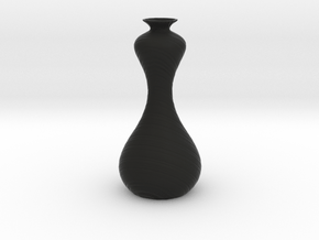 Groovy Vase in Black Smooth PA12