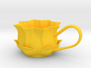 Flower Tealight Holder in Yellow Smooth Versatile Plastic