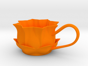 Flower Tealight Holder in Orange Smooth Versatile Plastic