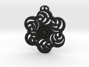 Marlborough-Wiltshire Crop Circle Pendant in Black Natural TPE (SLS)