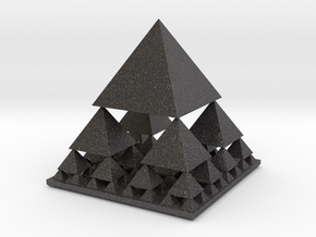 Fractal Pyramid in Dark Gray PA12 Glass Beads